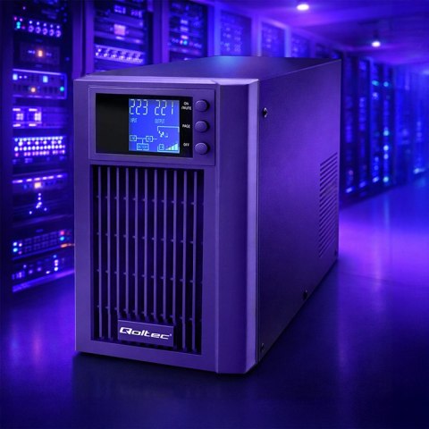 Qoltec Zasilacz awaryjny UPS Pure Sine Wave | 2kVA | 1600W | AVR | LCD | Czysty Sinus