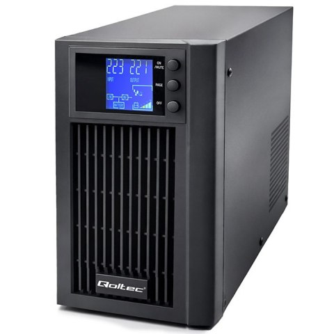 Qoltec Zasilacz awaryjny UPS Pure Sine Wave | 2kVA | 1600W | AVR | LCD | Czysty Sinus