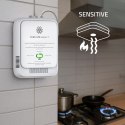 Qoltec Certyfikowany Czujnik wycieku gazu ziemnego | detektor CH4 | NG | Tuya | Wi-Fi | alarm 85dB | LED