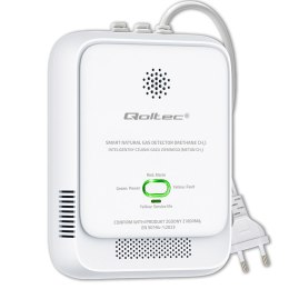 Qoltec Certyfikowany Czujnik wycieku gazu ziemnego | detektor CH4 | NG | alarm 85dB | LED