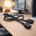 Qoltec Kabel zasilający IEC C13 | C14 | 3x1.00mm² | Czysta miedź Cu | 1m