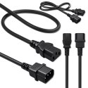 Qoltec Kabel zasilający IEC C13 | C14 | 3x1.00mm² | Czysta miedź Cu | 1m