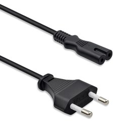 Qoltec Kabel zasilający IEC C7 | CEE 7/16 | ósemka | 2x0.75mm² | Czysta miedz CU | 1m