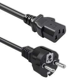 Qoltec Kabel zasilający SCHUKO | IEC C13 | CEE 7/7 | 3x0.75mm² | Czysta miedź Cu | 1.5m
