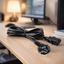 Qoltec Kabel zasilający SCHUKO | IEC C13 | CEE 7/7 | 3x0.75mm² | Czysta miedź Cu | 2m