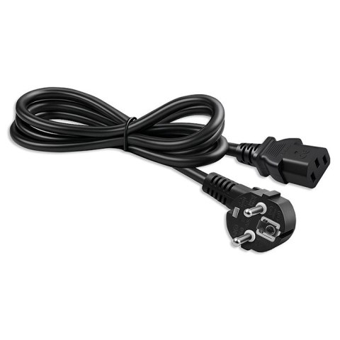 Qoltec Kabel zasilający SCHUKO | IEC C13 | CEE 7/7 | 3x0.75mm² | Czysta miedź Cu | 2m