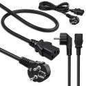 Qoltec Kabel zasilający SCHUKO | IEC C13 | CEE 7/7 | 3x0.75mm² | Czysta miedź Cu | 2m