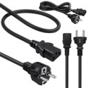Qoltec Kabel zasilający SCHUKO | IEC C13 | CEE 7/7 | 3x1.00mm² | Czysta miedź Cu | 1.5m