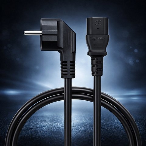 Qoltec Kabel zasilający SCHUKO | IEC C13 | CEE 7/7 | 3x1.00mm² | Czysta miedź Cu | 2.5m