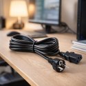 Qoltec Kabel zasilający SCHUKO | IEC C13 | CEE 7/7 | 3x1.00mm² | Czysta miedź Cu | 3m