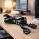 Qoltec Kabel zasilający SCHUKO | IEC C13 | CEE 7/7 | 3x1.00mm² | Czysta miedź Cu | 3m