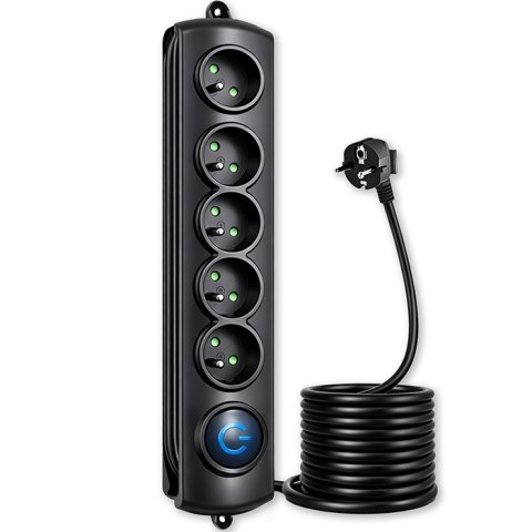 Qoltec Listwa antyprzepięciowa | 5 gniazd | 3m