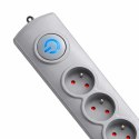 Qoltec Listwa antyprzepięciowa | 6 gniazd | 1.8m
