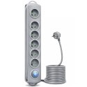 Qoltec Listwa antyprzepięciowa| 8 gniazd | 3m