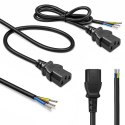 Qoltec Przewód zasilający IEC C13 | odizolowany lutowany | Czysta miedź Cu | 3x0.75mm² | 0.5m