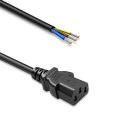 Qoltec Przewód zasilający IEC C13 | odizolowany lutowany | Czysta miedź Cu | 3x0.75mm² | 1.8m