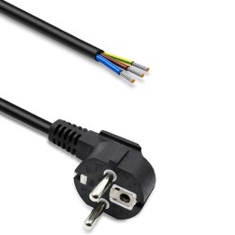 Qoltec Przewód zasilający | wtyczka kątowa SCHUKO CEE 7/7 | miedź Cu | odizolowany lutowany | 3x0.75 mm² | 3m