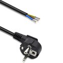 Qoltec Przewód zasilający | wtyczka kątowa SCHUKO CEE 7/7 | miedź Cu | odizolowany lutowany | 3x0.75 mm² | 5m