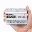 Qoltec Trójfazowy elektroniczny licznik | miernik zużycia energii na szynę DIN | 400V | 100A | LCD | LED | 7P