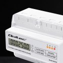 Qoltec Trójfazowy elektroniczny licznik | miernik zużycia energii na szynę DIN | 400V | 100A | LCD | LED | 7P