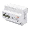 Qoltec Trójfazowy elektroniczny licznik | miernik zużycia energii na szynę DIN | 400V | 100A | LCD | LED | 7P