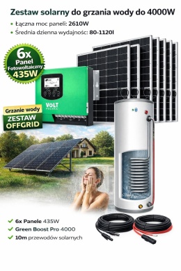 Zestaw solarny do grzania wody Green Boost 4000/2610W 6xPanel 435W
