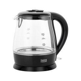 Czajnik elektryczny TEESA, szklany, 1630 W, czarny, 1 L