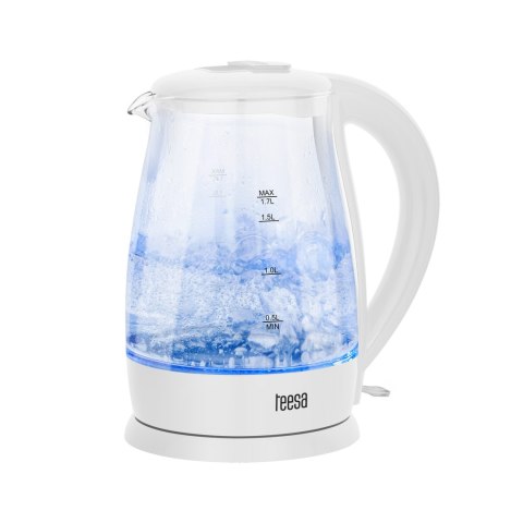 Czajnik elektryczny TEESA, szklany, 2200 W, biały, 1,7 L