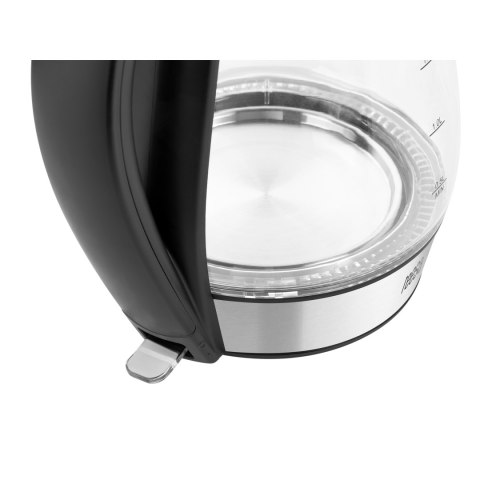 Czajnik elektryczny TEESA, szklany + inox, 2200 W, czarny, 1,7 L