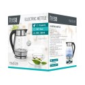 Czajnik elektryczny TEESA, szklany + inox, 2200 W, czarny, 1,7 L