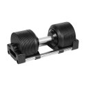 Hantel żeliwny regulowany automat 36 kg, skok co 1kg, REBEL ACTIVE