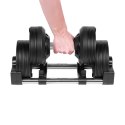 Hantel żeliwny regulowany automat 36 kg, skok co 1kg, REBEL ACTIVE