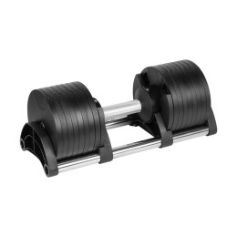 Hantel żeliwny regulowany automat 36 kg, skok co 2kg, REBEL ACTIVE