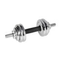 Hantle żeliwne chromowane regulowane w walizce z gryfem, zestaw 15kg REBEL ACTIVE