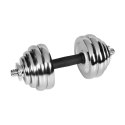 Hantle żeliwne chromowane regulowane w walizce z gryfem, zestaw 30kg REBEL ACTIVE
