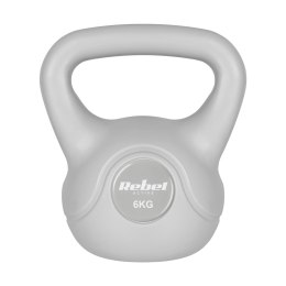 Kettlebell bitumiczny 6 kg szary REBEL ACTIVE