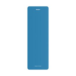 Mata gimnastyczna do ćwiczeń joga, pilates, fitness, 183x61cm, grubość 1.5cm, materiał NBR, niebieska, REBEL ACTIVE