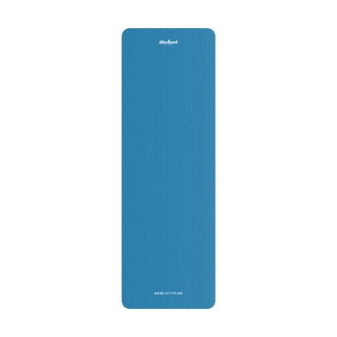 Mata gimnastyczna do ćwiczeń joga, pilates, fitness, 183x61cm, grubość 1cm, materiał NBR, niebieska, REBEL ACTIVE