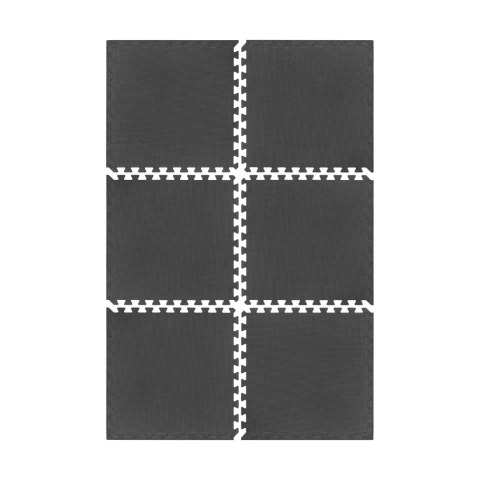 Mata ochronna pod sprzęt fitness i do ćwiczeń na siłowni, puzzle 60x60cm, zestaw 6 szt., 180x120cm, REBEL ACTIVE