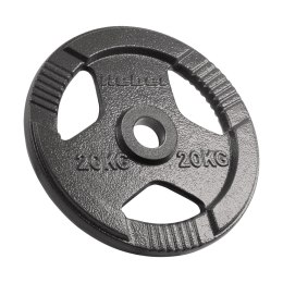 Obciążenie żeliwne olimpijskie 20kg, otwór 51mm, talerz z uchwytami, REBEL ACTIVE
