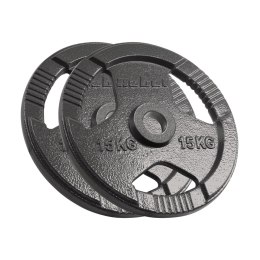 Obciążenie żeliwne olimpijskie zestaw 2x15kg, otwór 51mm, talerz z uchwytami, REBEL ACTIVE