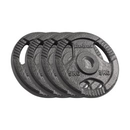 Obciążenie żeliwne olimpijskie zestaw 4x5kg, otwór 51mm, talerz z uchwytami, REBEL ACTIVE