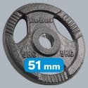 Obciążenie żeliwne olimpijskie zestaw 4x5kg, otwór 51mm, talerz z uchwytami, REBEL ACTIVE