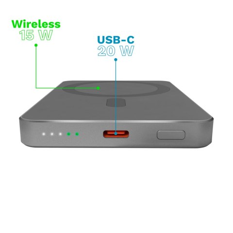 POWERBANK indukcyjny Kruger&Matz 5000 mAh magnetyczny szary