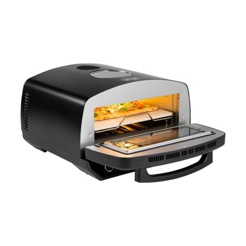 Piec do pizzy SUPREME ELITE 2200 W, 450 stopni, dwie grzałki, okno, LED, 33 cm, różne programy pieczenia