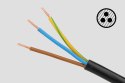 Przedłużacz 5 gniazd 3m typu francuskiego z przełącznikiem (3x1,5mm) Rebel czarny