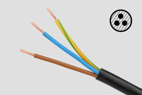 Przedłużacz 5 gniazd 3m typu francuskiego z przełącznikiem (3x1,5mm) Rebel czarny