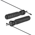 Skakanka bokserska z gumową rączką z obciążeniem 2x100g i metalowym łożyskiem 300cm regulowana, REBEL ACTIVE
