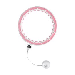 Smart Hula Hop odchudzające koło z licznikiem, wypustkami i obciążeniem 50cm, różowe, REBEL ACTIVE