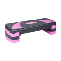 Step do aerobiku i ćwiczeń fitness, 3 stopnie, 78cm, szaro-fioletowy, REBEL ACTIVE
